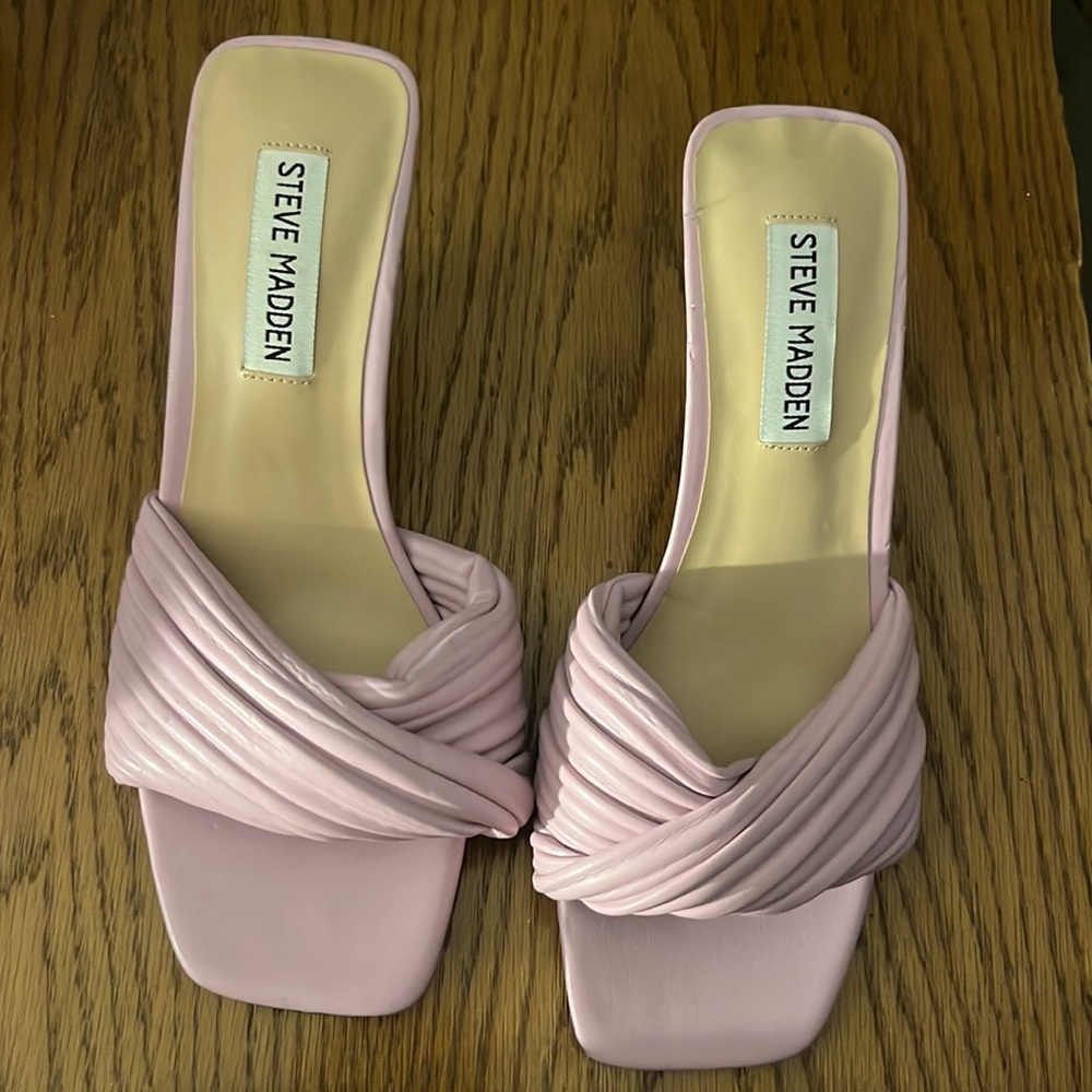 Steve Madden Twinkled Lilac Square Toe Dress Mule Sandals Size 6 - Picture 6 of 8